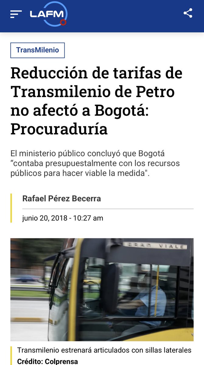 DanielRMed's tweet photo. Buen momento para recordar que desde que existe transmilenio el único, léase bien, EL ÚNICO alcalde que ha disminuido las tarifas en lugar de aumentarlas se llama Gustavo Petro. 

Todos los demás se han puesto al servicio de las ganancias de los operadores privados de buses https://t.co/DyE4pxbL8I