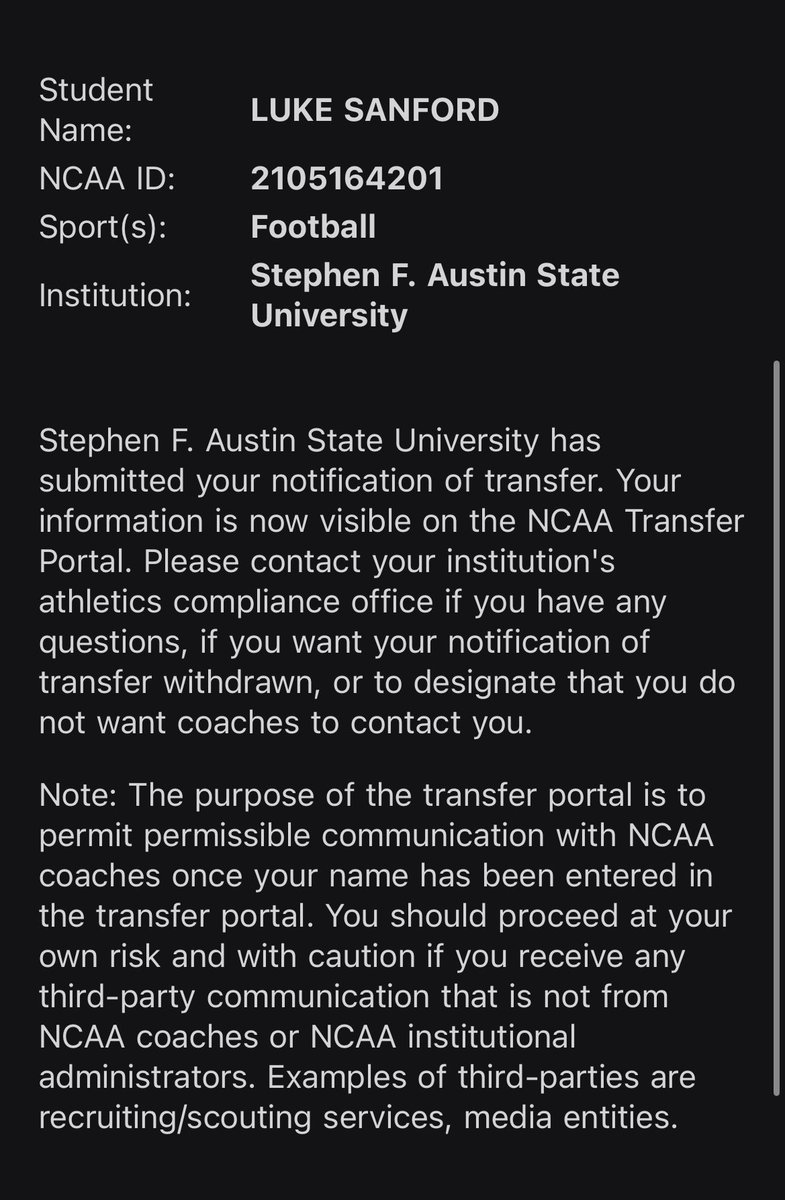 lukesanford9's tweet image. Thank you SFA 💜