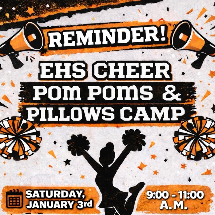 📣REMINDER📣
Pom Pom and Pillows is tomorrow, January 3rd from 9:00-11:00 a.m.
Bring a pillow or blanket for the movie and wear your favorite PJs!!
We can't wait to see all the Mini Railer Cheerleader tomorrow morning!!!🖤🧡