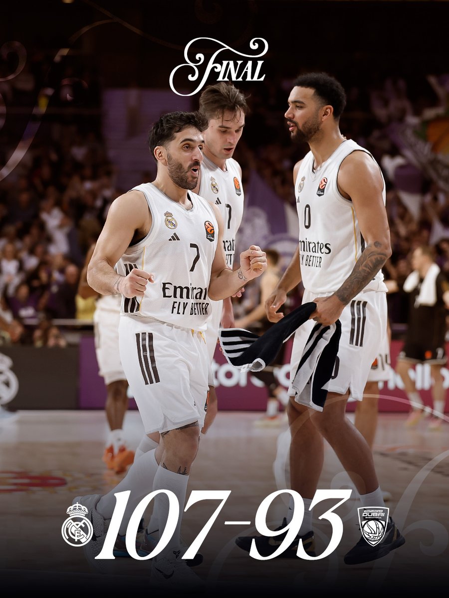 🏁 FP: <a href="/RMBaloncesto/">Real Madrid Basket</a> 107 - 93 <a href="/dubaibasket/">Dubai Basketball</a>