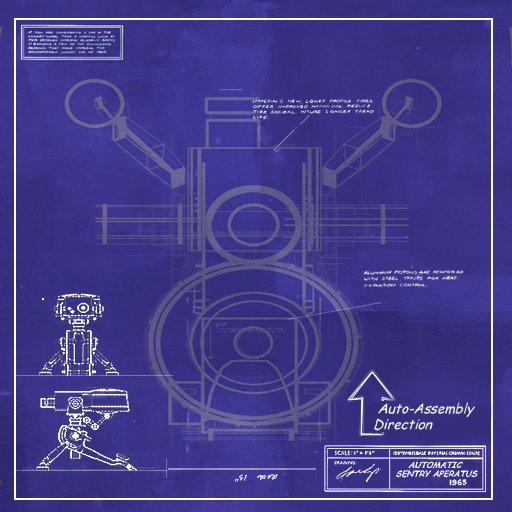TF2DevTrivia's tweet image. The textures for the Engineer’s building blueprints were created using blueprints for a 1965 Imperial Crown Coupe.