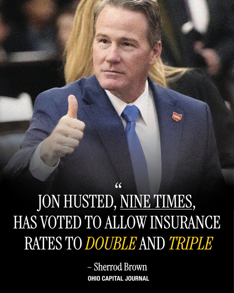 dscc's tweet image. Time after time, Jon Husted has blocked every effort to address the crisis he helped create and stop health care costs from rising further for Ohio families.