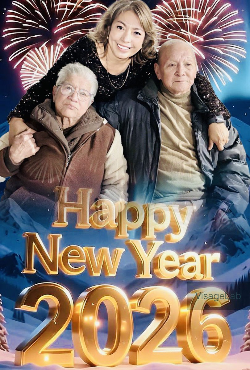 Feliz Año Nuevo con mis padres. Gracias Dios.