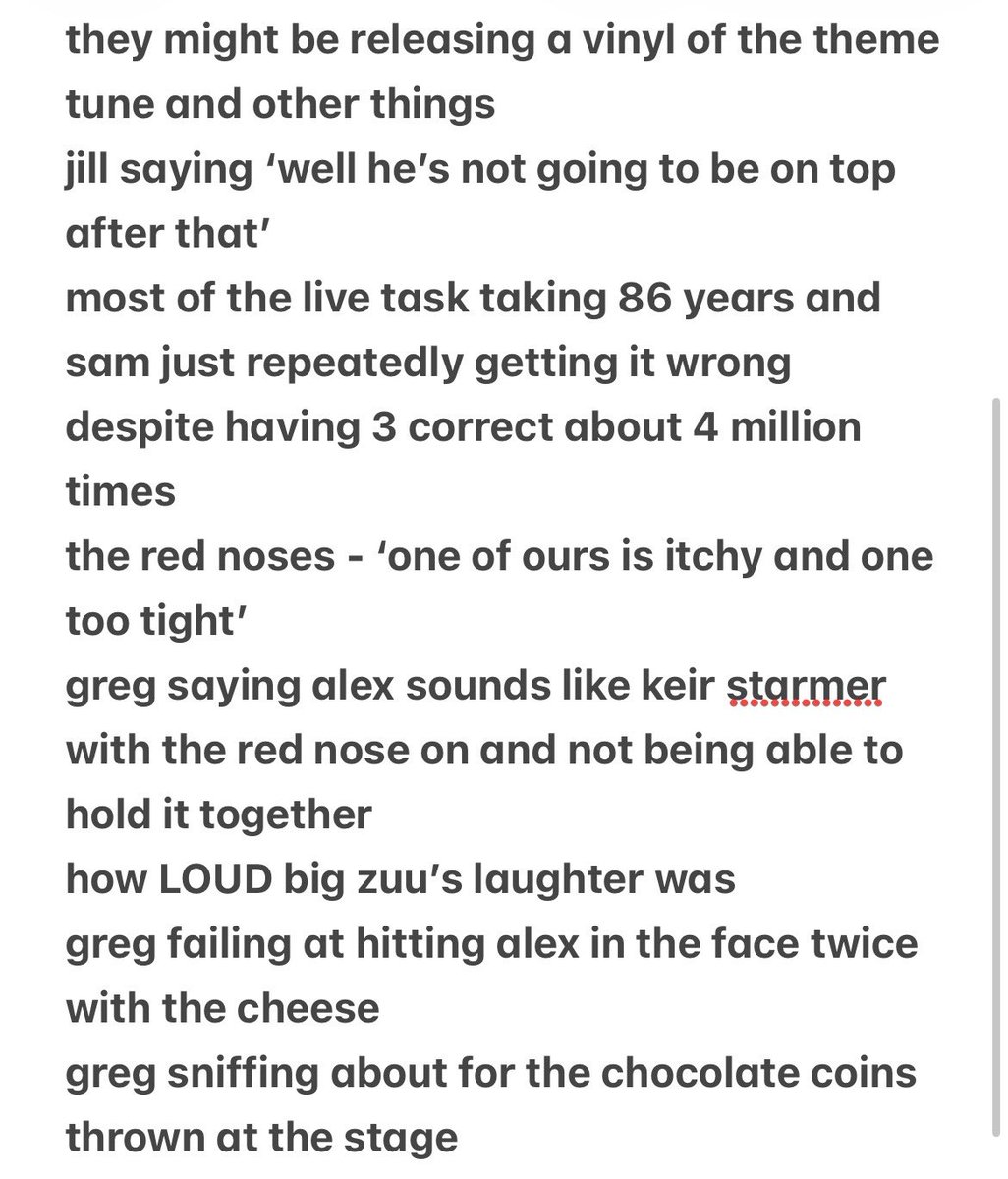 emilyedie07's tweet photo. these are not in any particular order but here are my notes from the nyt ep1 recording #Taskmaster #TaskmasterNYT https://t.co/4h1zdTYE7m