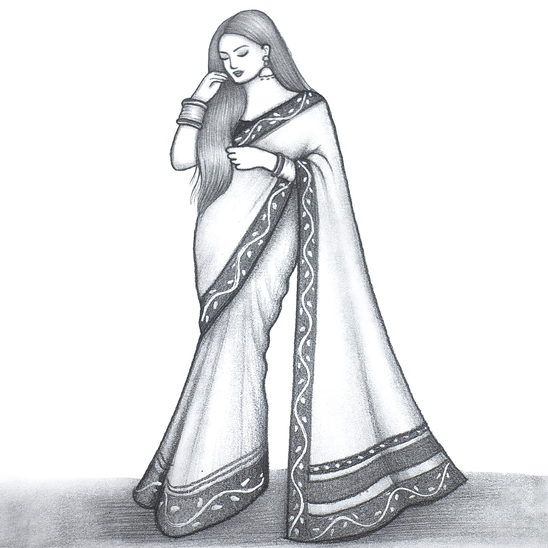 How To Draw A Indian Girl Easy