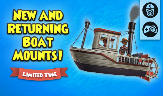 Boatloads of fun! ⛴️

Gather your crew for the new Steamboat Mount, which is now available in the PC and Console Crown Shop! We've also brought back the Pirate Rowboat Mount and Mystic Skiff Mount until 1/4. #Wizard101