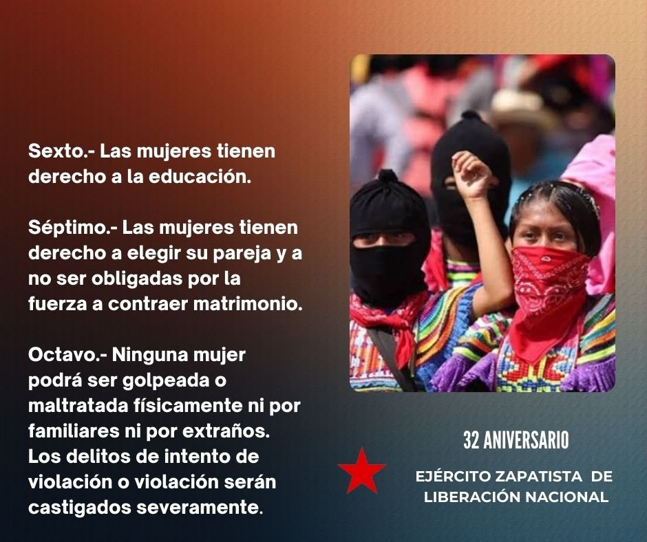 “Nuestra organización hizo que como compañeras nos despertaramos, que nos destaparamos los ojos de donde estábamos, que no era bueno como nos sentíamos incapaces de hacer el trabajo, que si podemos como compañeras.
 #32AniverzarioEZLN #CNI30añosdeRebeldiayResistencia