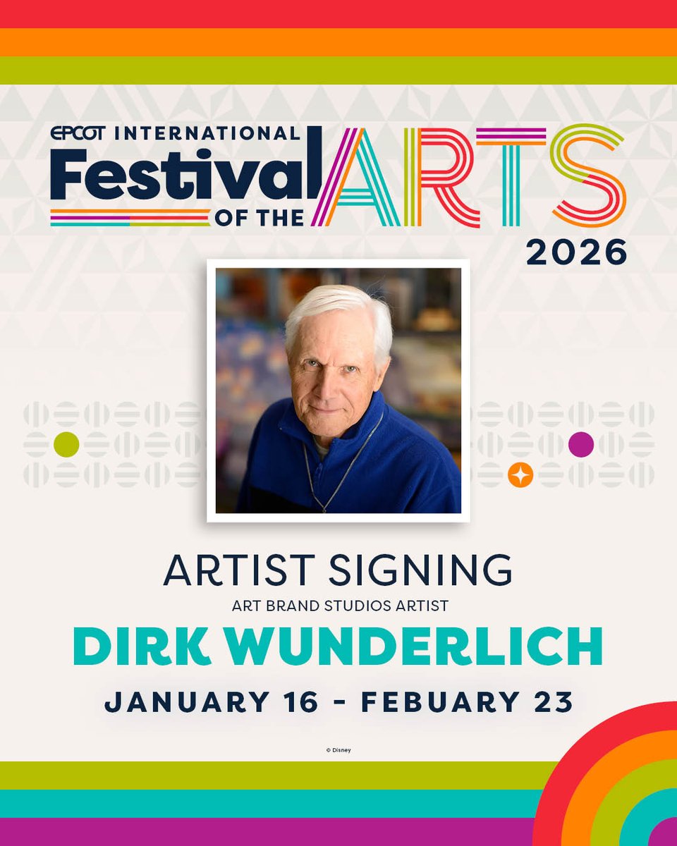 Join us at EPCOT International Festival of the Arts! Find our booth near Creations Gift Shop during the duration of the Festival, from 1/16 - 2/23. 

Dirk Wunderlich will be at the festival every day at various times. See more event details at: artbrand.com/pages/live-spe…