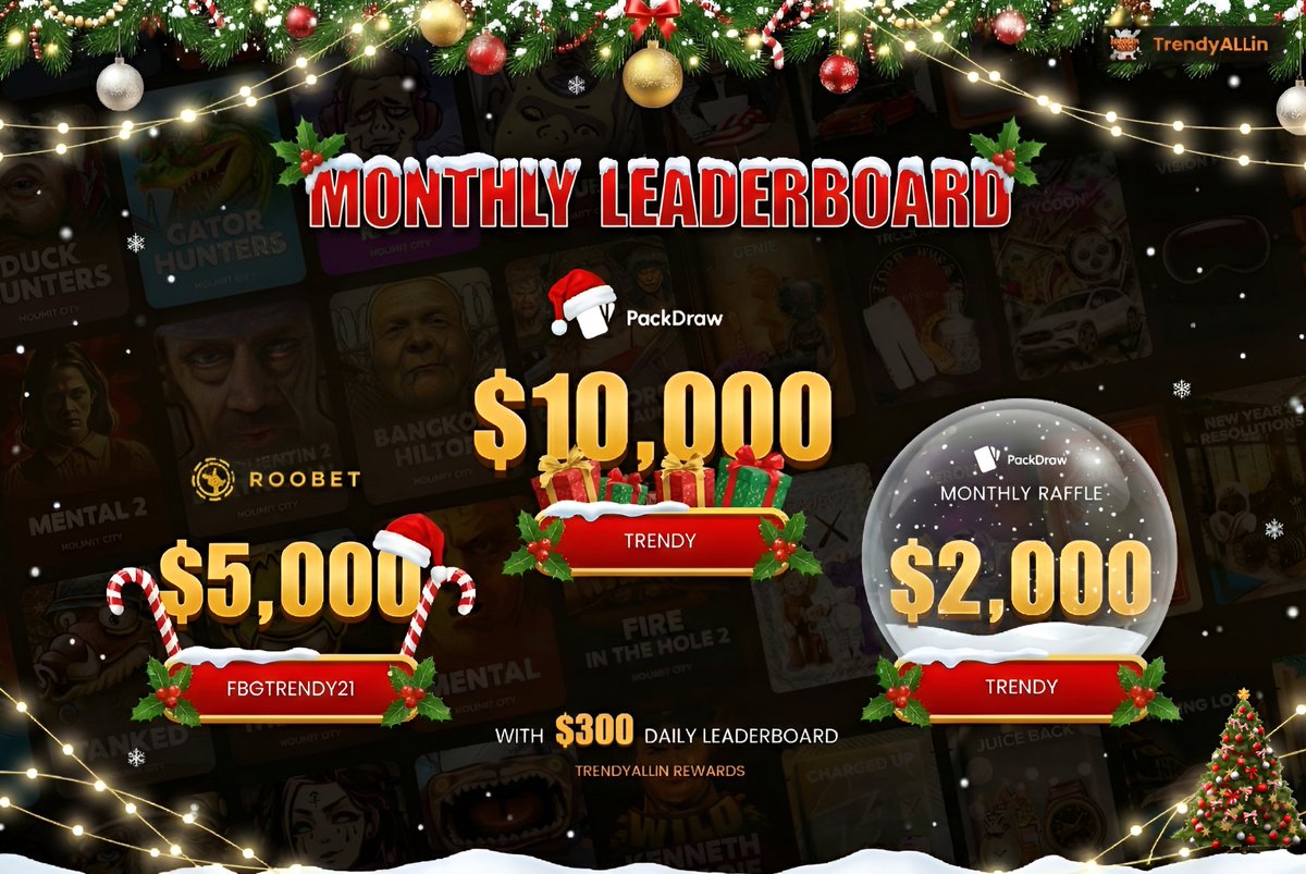MONTHLY LEADERBOARDS PAID OUT !!!!💰
THANK YOU EVERYONE WHO SUPPORTS ALLin♥️  
$10,000 <a href="/PackDraw/">PackDraw</a>
$5,000 <a href="/Roobet/">Roobet</a>

ENJOY THE JUICE, SLYMES 
#LAWKINBOSS 
📷 Track all leaderboard updates at trendyallin.gg