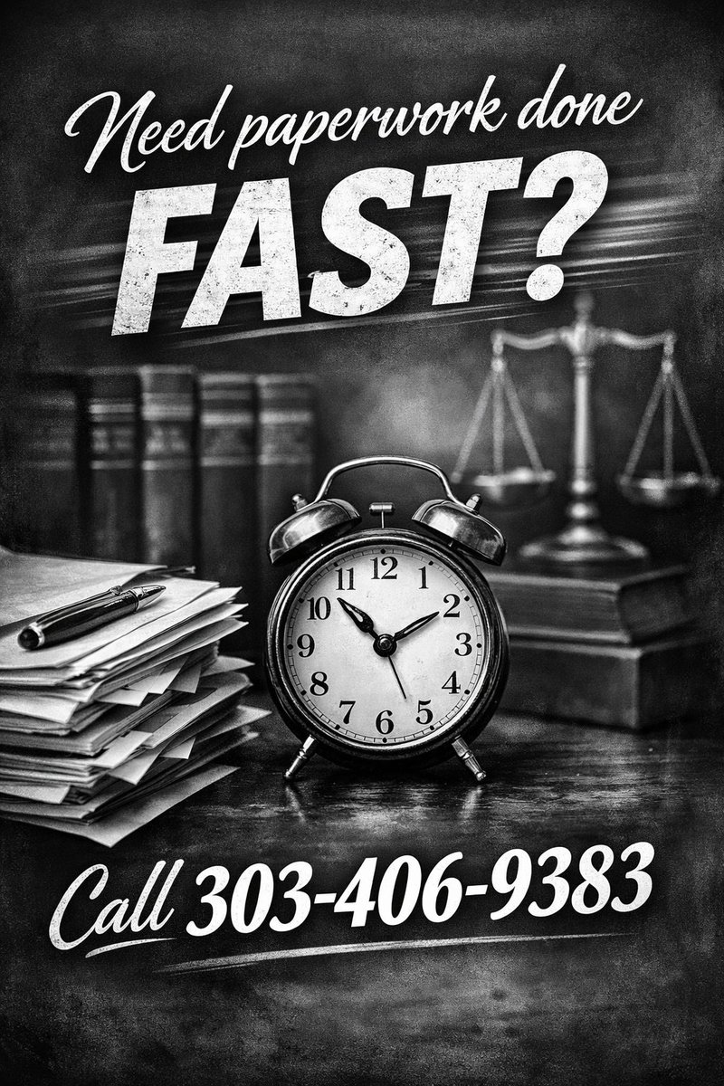 franklinplegal's tweet image. Need paperwork done FAST?
Skip the stress and get it done right the first time.
📞 Call 303-406-9383 today.

#ParalegalServices #LegalPaperwork #FastHelp #AffordableLegal #PaperworkHelp #LegalSupport #SmallBusinessSupport #GetItDone