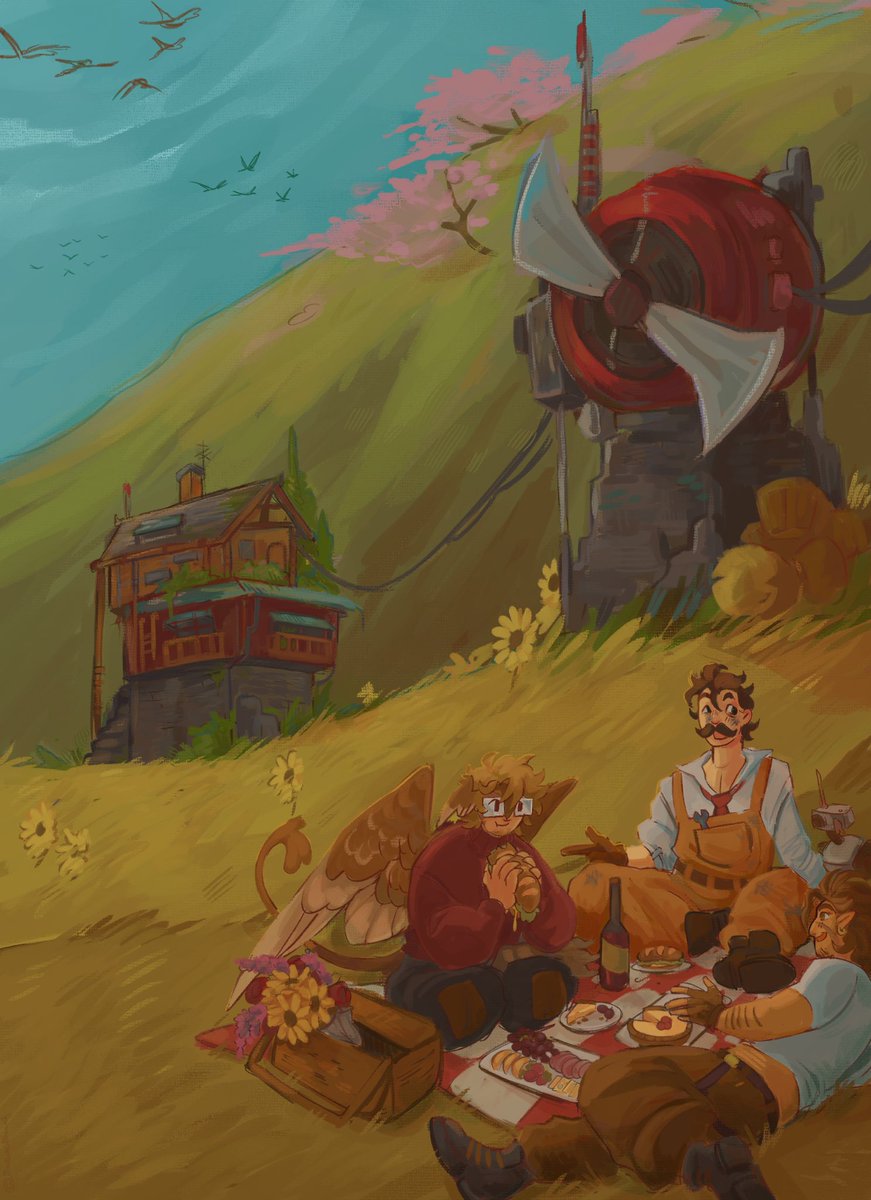 JackieStinks_'s tweet image. Picnic with the windmills #grian #mumbojumbo #goodtimeswithscar