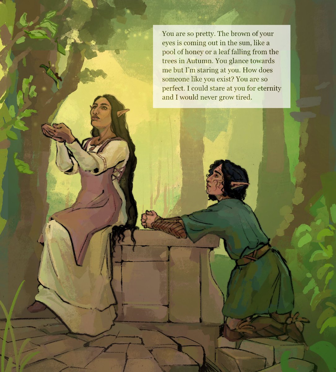 nikeliferous's tweet image. what if we were two elves of different backgrounds in forests near denerim, shaindel tabris and taeralan mahariel @f4gris