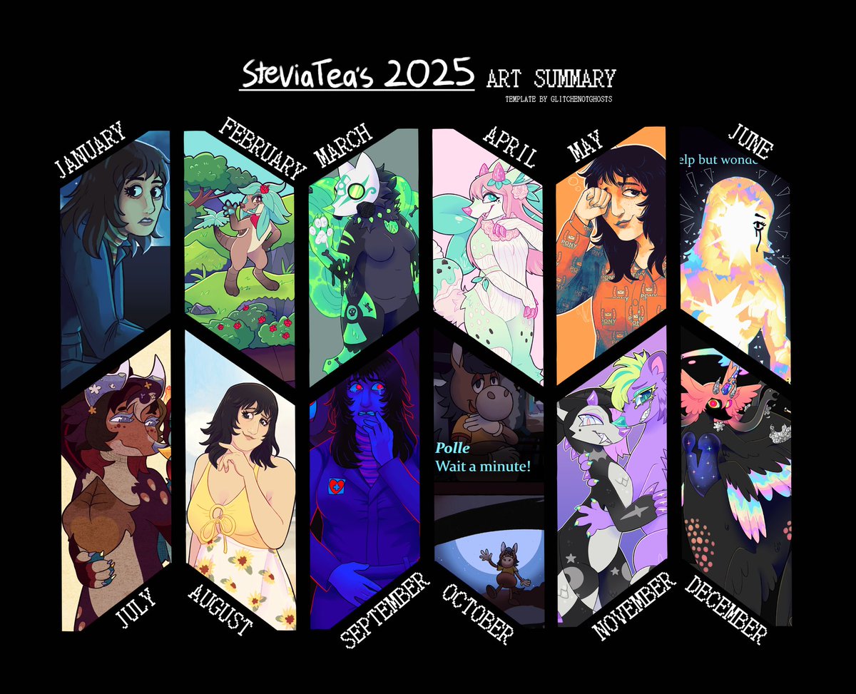 Victoriaaagh's tweet image. oh yeah, my 2025 art summary! my best pieces were all anya and chimereons, heheh