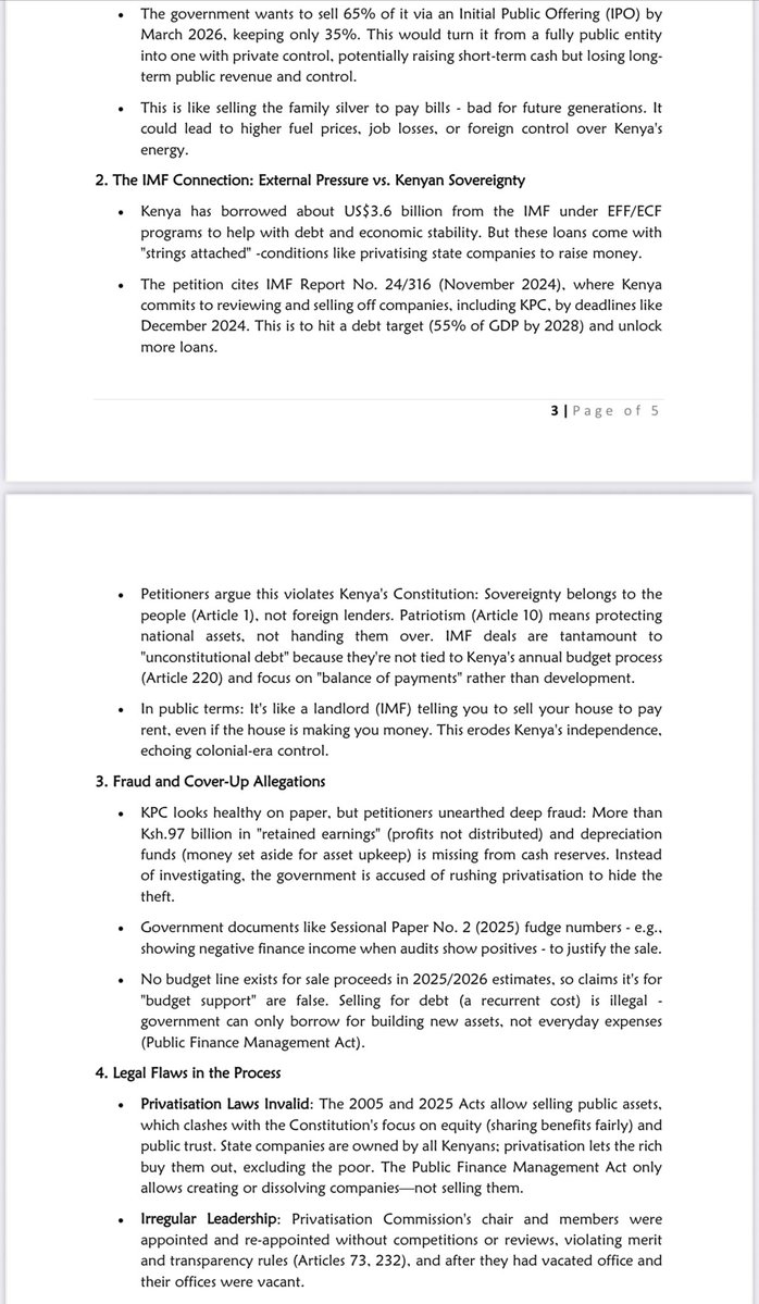 OkiyaOmtatah's tweet image. DEFENDING KENYA’S STRATEGIC ASSETS: PETITION FILED TO STOP KPC PRIVATISATION

On 2 January 2026, together with Bernard Muchiri Muchere and Naomi Nyakerario Misati, we filed a constitutional petition at the High Court of Kenya challenging the proposed privatisation of…