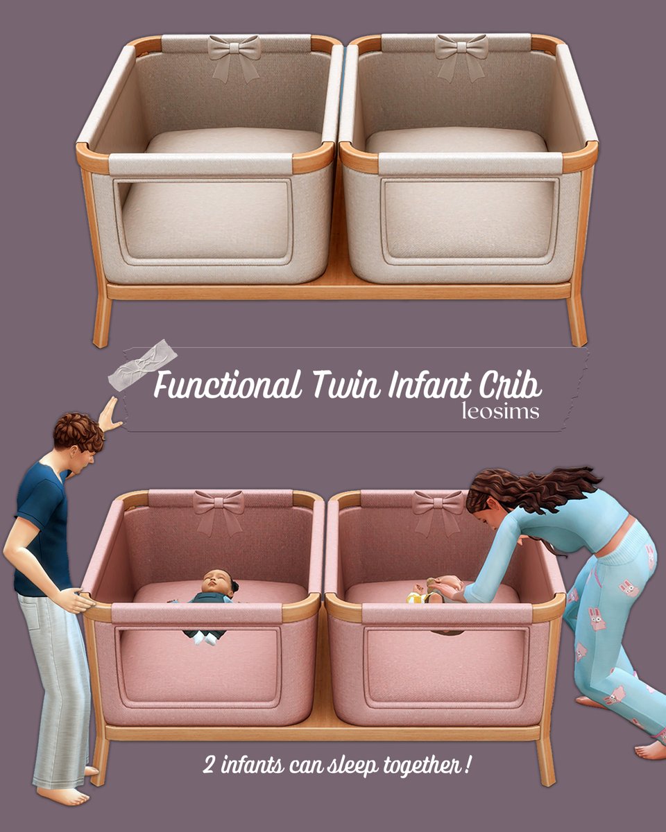 leosims48's tweet image. Functional Twin Infant Crib At patreon.com/leosims #Sims4 #thesims4 #TS4 #ts4cc #Sims4Cc