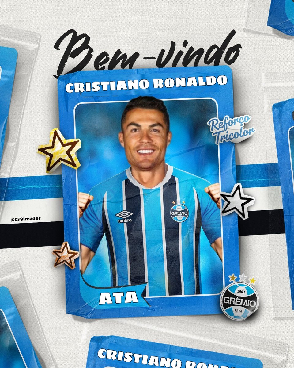 Cr9Insider's tweet photo. #ReforçoTricolor! O português Cristiano Ronaldo, com passagens por Real Madrid e Juventus, chega para reforçar o Imortal nesse ano de 2026.
Bem-vindo Gajo! 🇪🇪🇵🇹 https://t.co/v3jd9pZRN6