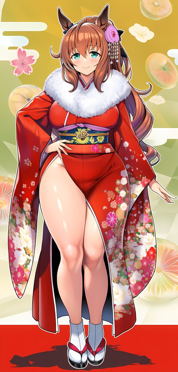 おはようございます！
1月3日！着々と正月休みの終わりが迫ってきていますね😇

着物👘/マルゼンスキー(Maruzensky)
#umamusume