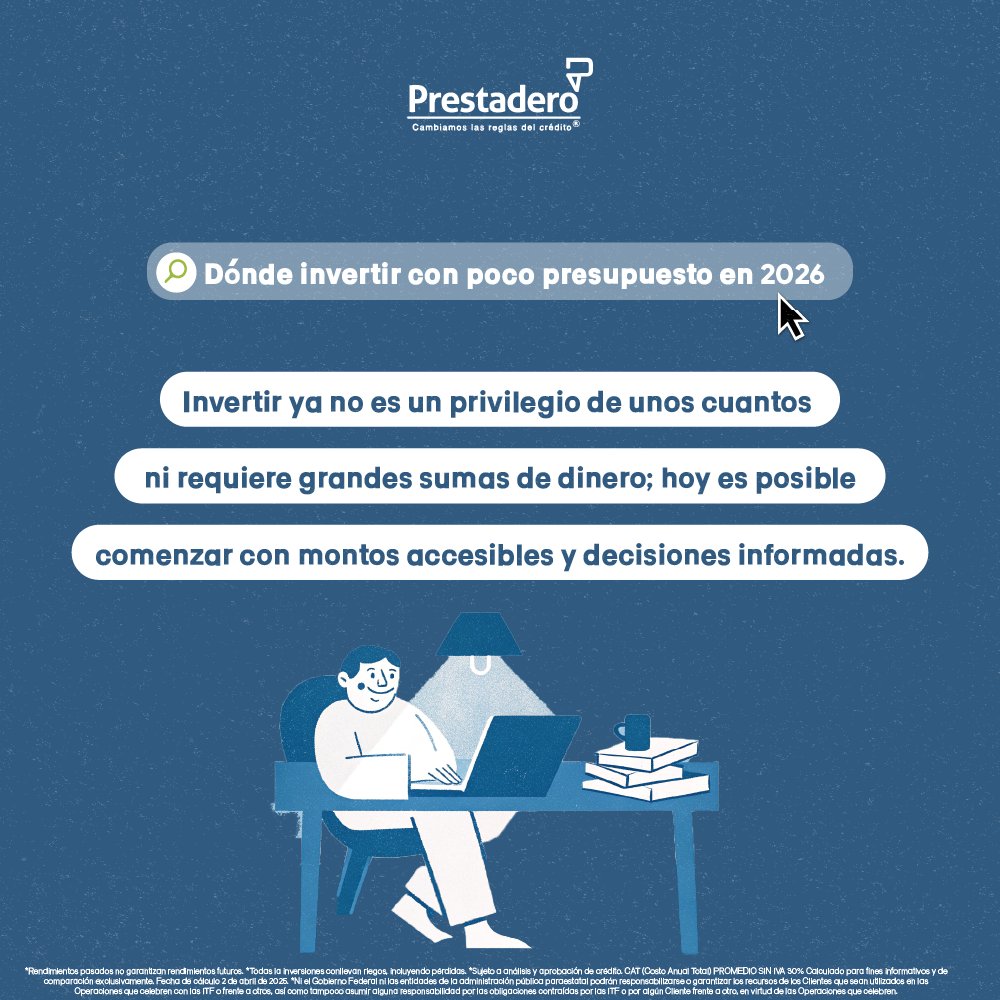 Invertir no se trata de hacerlo perfecto, sino de empezar. Con montos pequeños, información clara y una estrategia diversificada. Lee más en nuestro blog: blog.prestadero.com/donde-invertir…