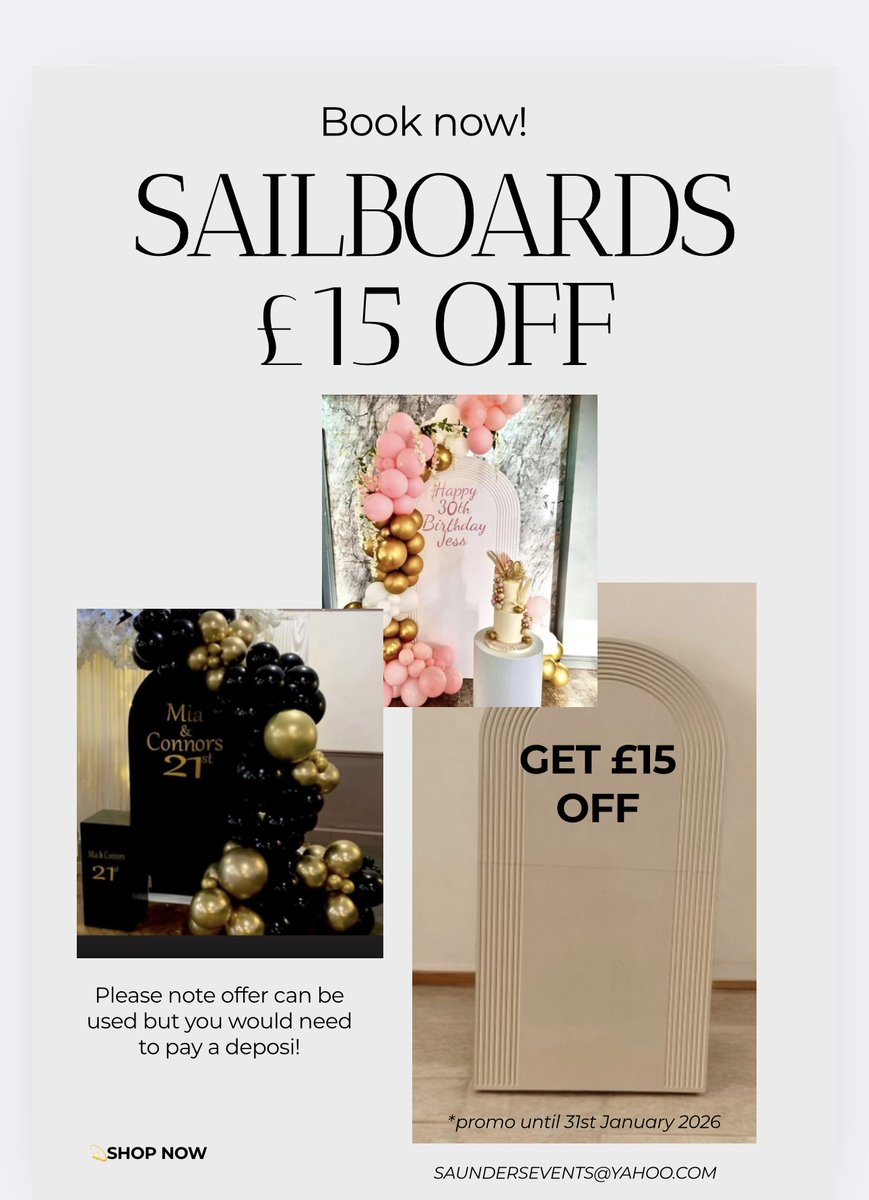 HAPPY NEW YEAR! 🥳 
To celebrate the new year, we are offering £15 off your hire!

It’s an excellent offer.
🌐 saundersevents.com
✉️ saundersevents@yahoo.com
📞+44 7931268442

#SaundersEvents #HighQualityEvent #WeddingPlanning #EventPlanning #MemorableMoments #