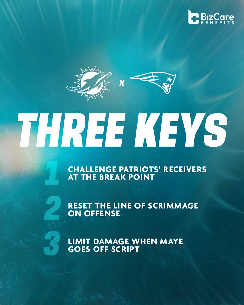 🔑 @WingfieldNFL’s keys to #MIAvsNE 🔑