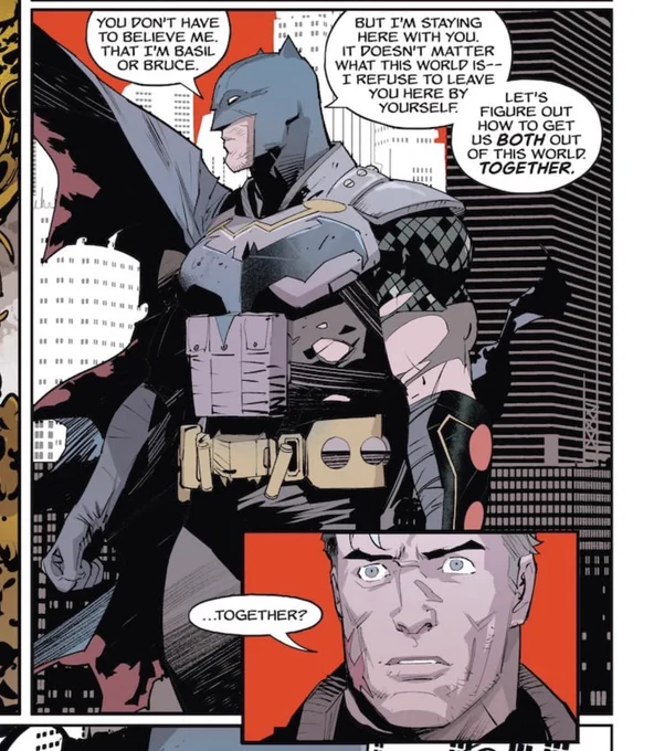 Knightfight # 3
Jason's hopeful face when bruce said he'd stay together with him, after 20 years of isolation only to be ripped from his dad again. he was so so lonely 😭 