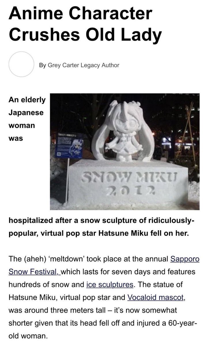Scaevil's tweet photo. Sometimes I think about that ice miku that crushed an ild lady https://t.co/cTQH2h9TSo
