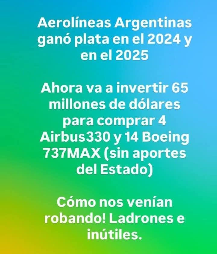 TARANTINI09's tweet photo. Justicia reabre causa contra M Recalde x contrato d Aerolíneas Argentinas con Sol Líneas Aéreas
El juez encargó un peritaje x los US$ 58.236.000 x 4 años entre Aerolíneas y Sol como un salvavidas para la pequeña aerolínea como un negociado

IMAGINATE AMIGO LA Q NOS HAN CHOREADO! https://t.co/pjwS1yDLJq