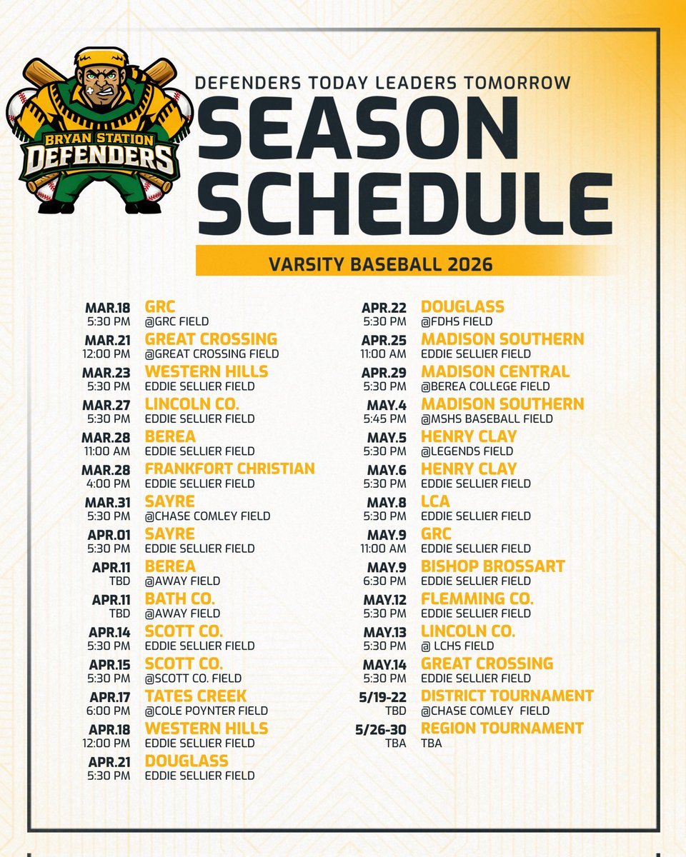BSHSBaseball58's tweet photo. 2026 Varsity Schedule https://t.co/Vljxk2aSfj