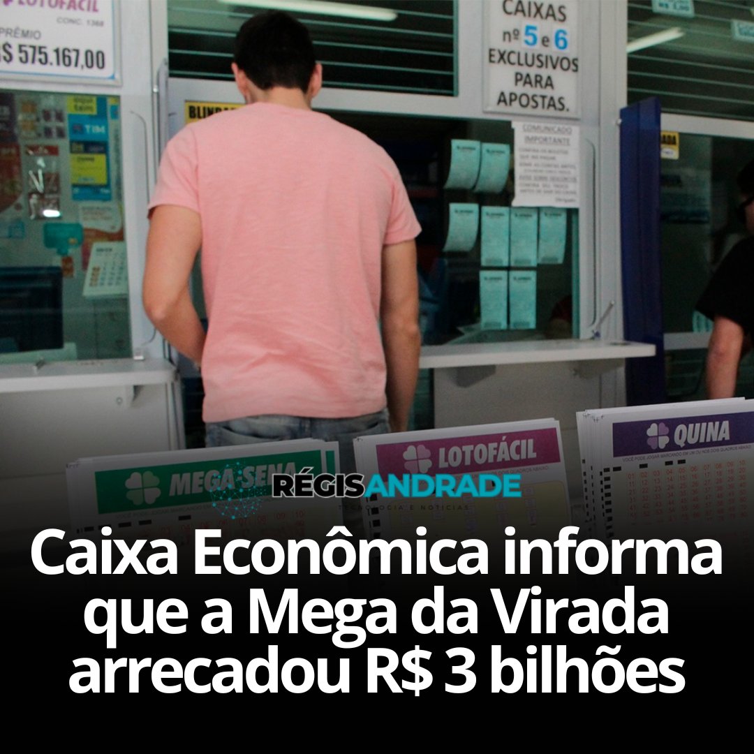 atualizamee's tweet image. A Mega da Virada arrecadou cerca de R$ 3 bilhões, segundo a Caixa Econômica Federal. Do total, R$ 1,09 bilhão foi destinado ao prêmio principal, além dos valores pagos.

Matéria completa - regisandrade.com.br/caixa-economic…

#MegadaVirada #CaixaEconômicaFederal #arrecadaçãobilionária