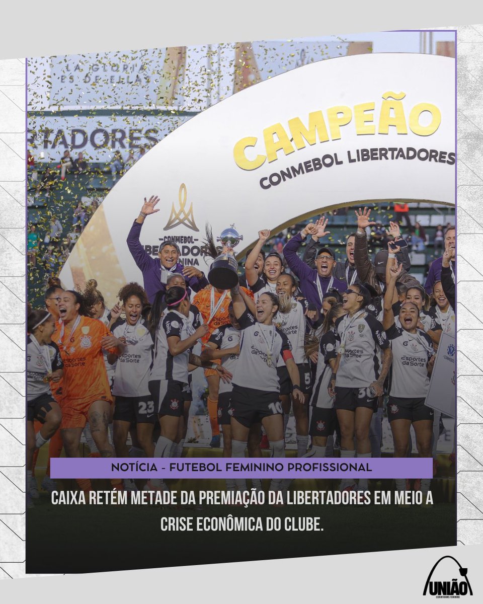 O impacto vai além do masculino e atinge em cheio o futebol feminino. 🚨⚫⚪

Mesmo campeãs da Libertadores Feminina, as Brabas não receberam a premiação completa, dos R$ 11,08 milhões conquistados em campo durante a competição, apenas R$ 5,58 milhões foram repassados. Isso