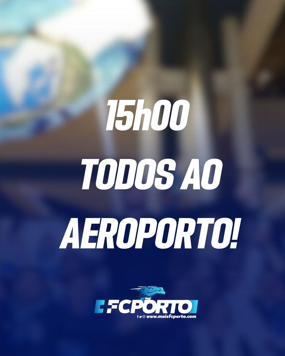 O jogo de Domingo começa amanhã, e tu podes fazer a diferença! 🫵🏼

TODOS ao Aeroporto Francisco Sá Carneiro amanhã às 15h00 para apoiar a equipa na saída para os Açores 💙