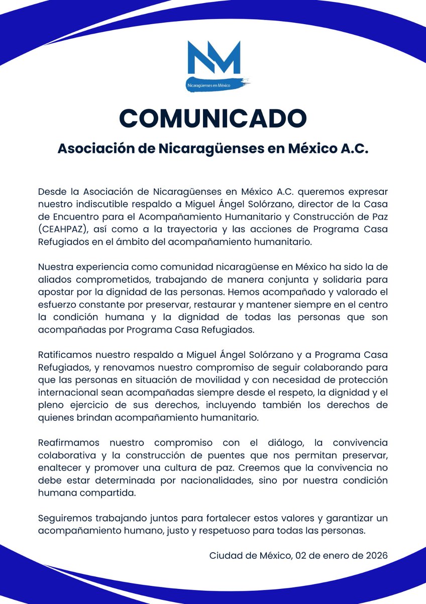 Nicaragüenses en México, A.C. tweet media