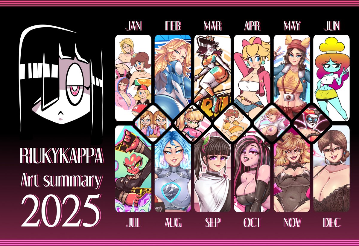 Riukykappa's tweet photo. ✨My art summary from the last year ✨
There were too many drawings, it was difficult to choose. https://t.co/iW23rIq0kU