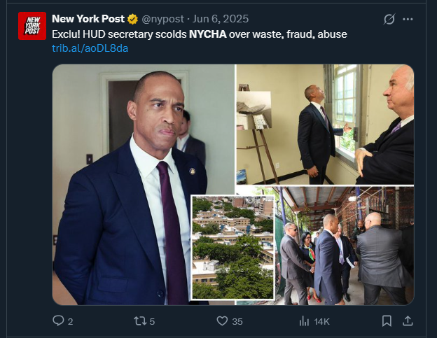 BarbarianCap's tweet photo. @NYCComptroller so @MarkLevineNYC 
looks like you are busy doing self-promoting videos
did you start the audits of 
- NYCHA 
- #bradlander's wife's bottomless hole of NGOs
- #deblasio's wife's #ThriveNYC 
- the asset allocations that wrecked the pensions? https://t.co/6zmSXbv0pP