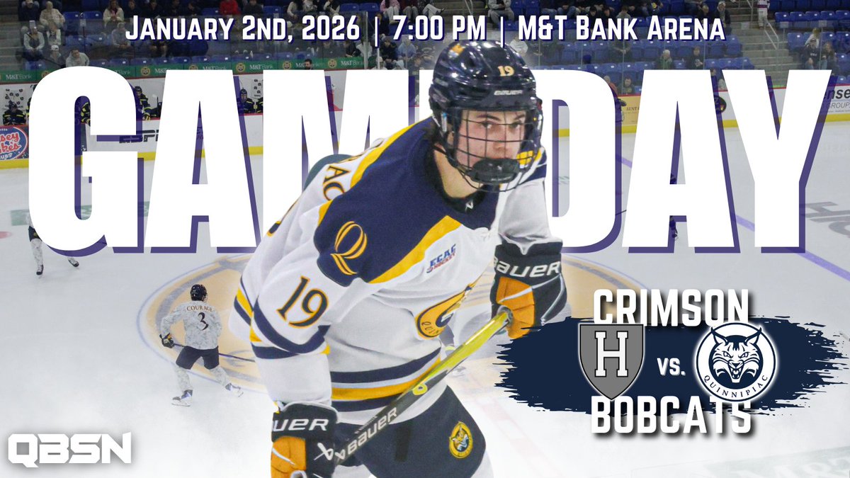 MHOK: It’s GAMEDAY for the <a href="/QU_MIH/">Quinnipiac Men's Ice Hockey</a> team as they take on the <a href="/HarvardMHockey/">Harvard Men's Hockey</a> team. The matchup is the first game for both teams in the new year.  

⏰: 7:00 p.m. 
📍: M&amp;T Bank Arena 
🆚: <a href="/HarvardMHockey/">Harvard Men's Hockey</a> 
🎙️: <a href="/zachstokinger/">Zach Stokinger</a> &amp; <a href="/AnthonyRossi47/">Anthony Rossi</a> 

#ECACHockey