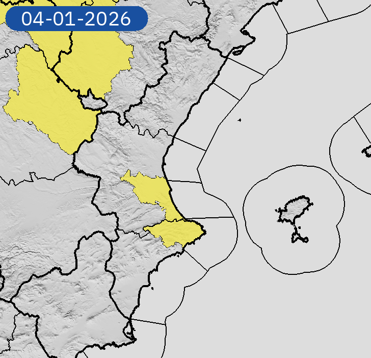 AEMET_CValencia's tweet photo. 03/01 00:06 AVISOS MAÑANA | Comunitat Valenciana: lluvias. Nivel máximo de aviso: amarillo.
Actualizaciones en https://t.co/R3Fs2JzKgr https://t.co/ACvrGFm8B1