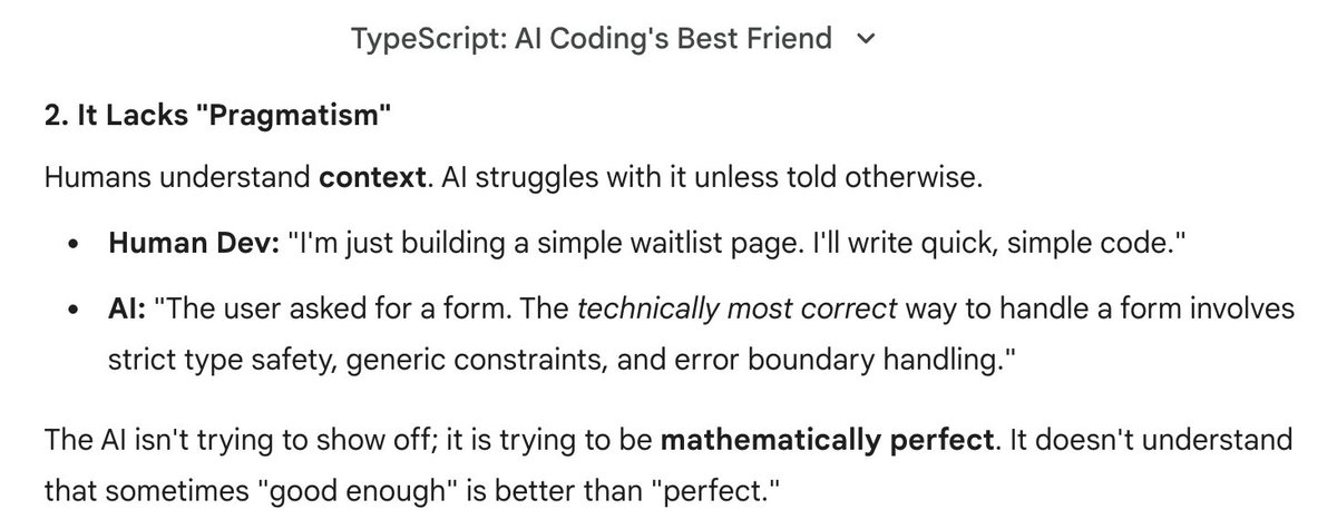 a casual chat with gemini, i like this line:
sometimes "good enough" is better than "perfect.".
--
keep the bar high, but understand the trade offs for every perfections you want to accomplish.