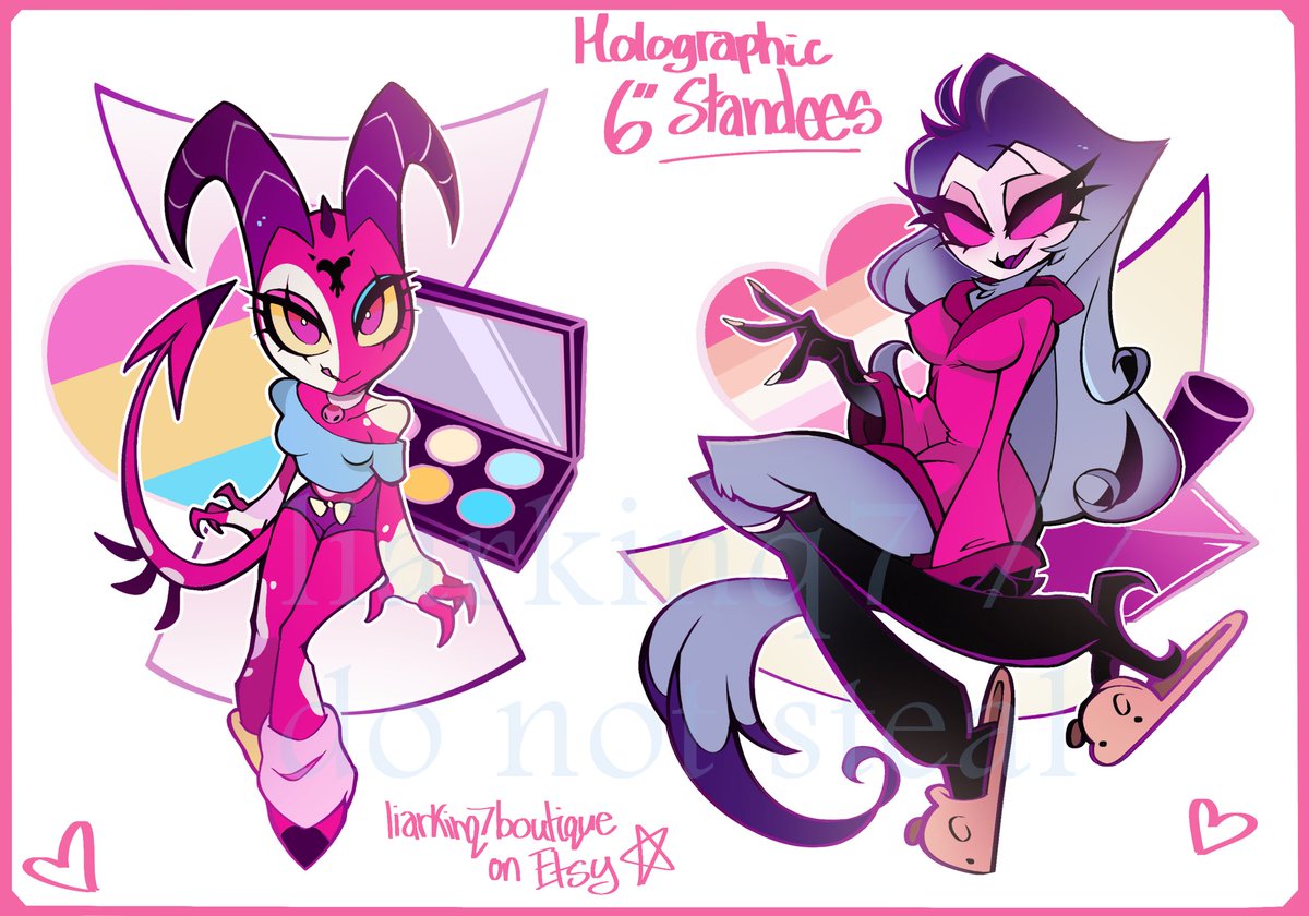 wow i wish i had standees of stolas and blitz as a sapphic couple... 
...oh my god!!
💖 etsy.com/ca/listing/443… 💖 
i love girls
#HelluvaBoss #Stolas #Blitzø