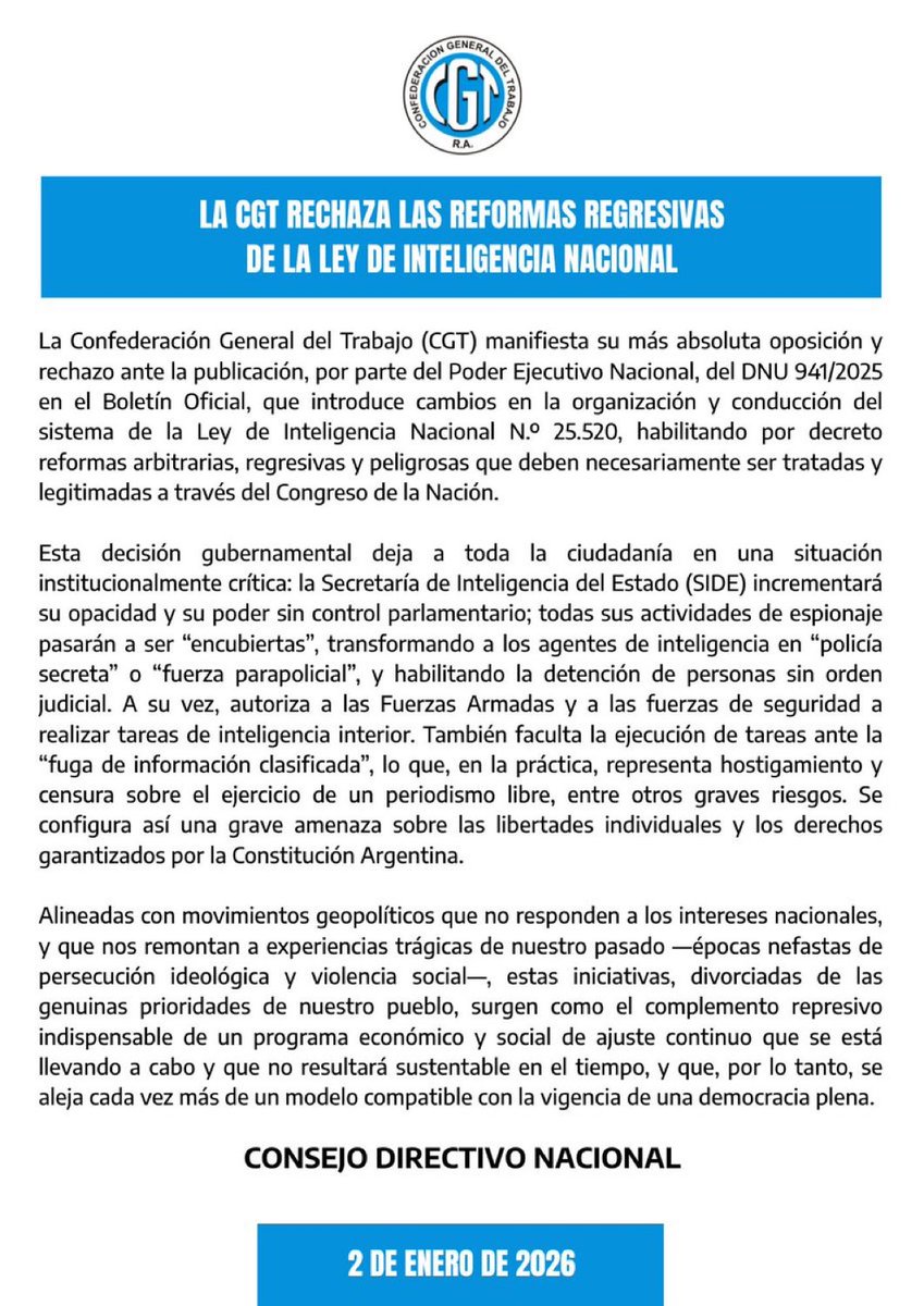 Esta decisión gubernamental deja a toda la ciudadanía en una situación institucionalmente crítica: la Secretaría de Inteligencia del Estado (SIDE) incrementará su opacidad y su poder sin control parlamentario.