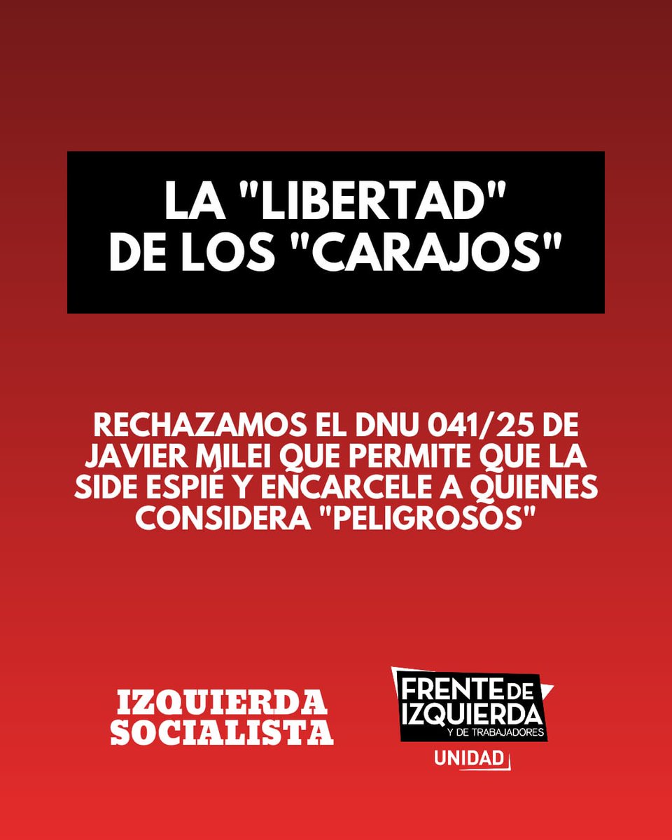 SerIncendiario's tweet photo. El gobierno de Milei creó en la madrugada de fin de año una fuerza para-policial que puede detener sin orden judicial. Le dan más poder a la SIDE, que se usa para perseguir a opositores.
Querían que la noticia pase así nomás. Pero no lo lograran. Es importante difundir. https://t.co/DQzXnjcgxu