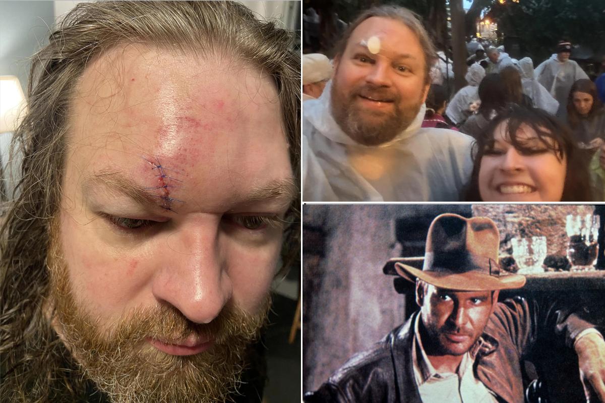 nypost's tweet photo. Bloody Disneyland brawl breaks out in line for Indiana Jones ride https://t.co/ul3eNNtUb2 https://t.co/RBhWrMsElj