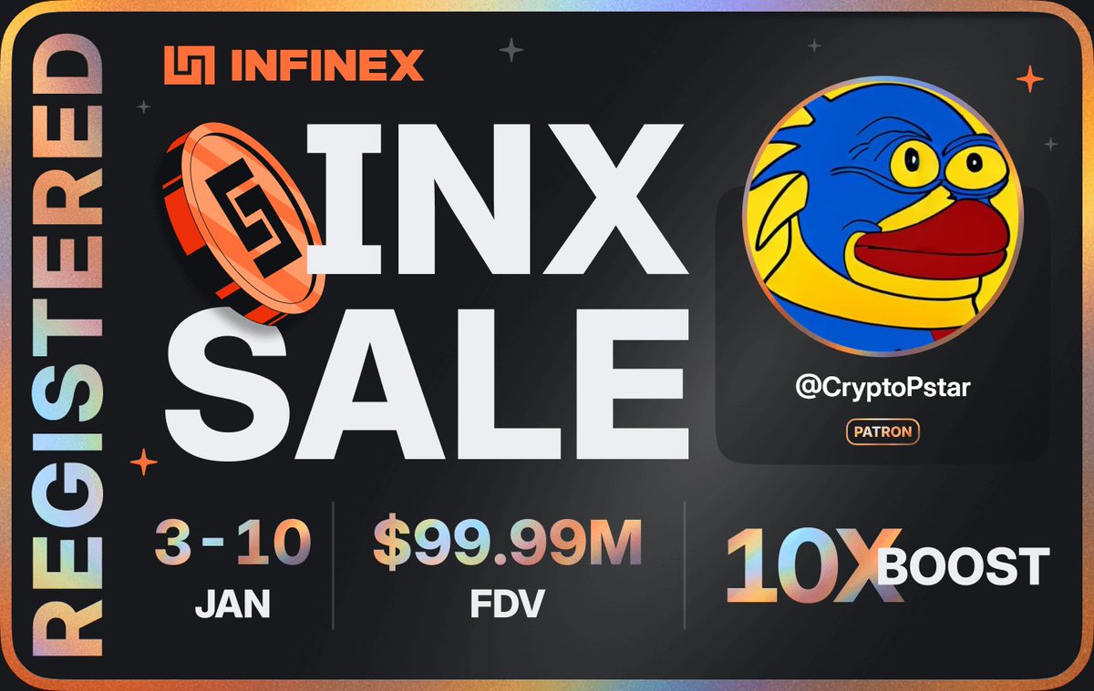 I'm registered for the <a href="/infinex/">Infinex</a> sale - $99.99M FDV, 3-10 Jan, 2026