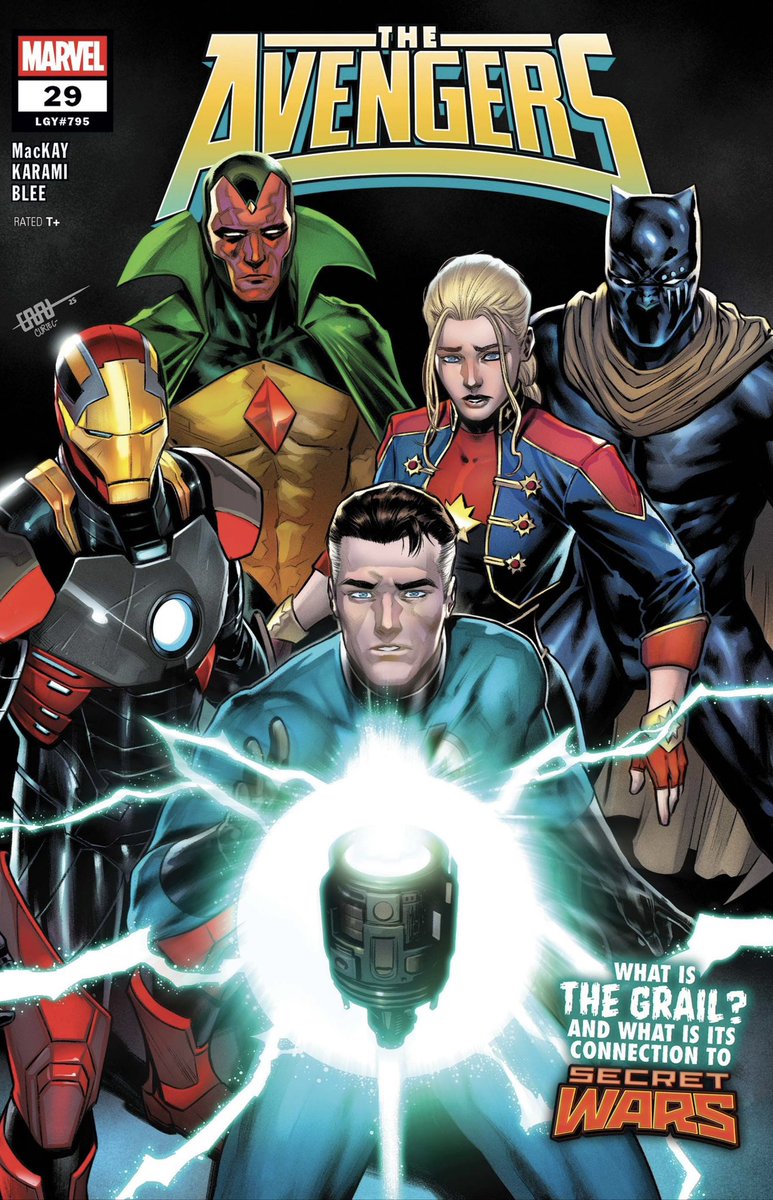 Avengers (2023) #29
The Avengers require Reed Richards help to find the grail Myrddin and his knights seek. Writer Jed McKay, Artist Farid Karami, Colorist Federico Blee: Some mind-blowing surprises and revelations, along with some truly exquisite artwork. 4.5/5