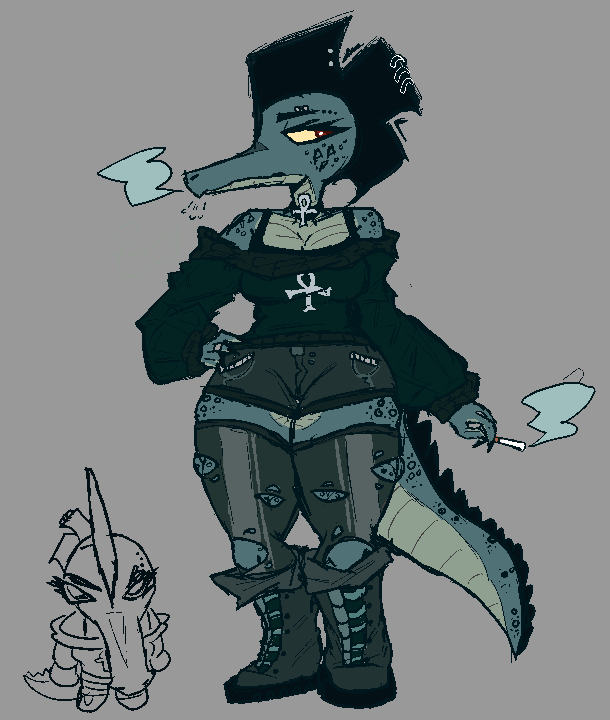 Mik3h4wkOrSmth's tweet image. lowk remembered Night In The Woods and decided to draw Bea