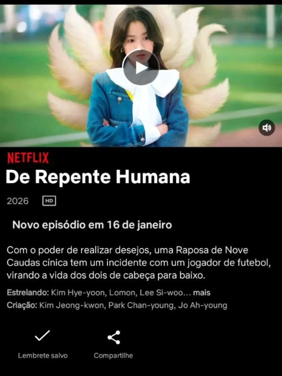 O lançamento de "De Repente Humana" na Netflix Brasil está marcado para o dia 16 de janeiro. 
O teaser com legenda e dublagem em português já está disponível. 

🔔Lembre-se de ativar as notificações. 

𐙚:Tags
#KimHyeyoon #김혜윤 #NoTailToTell #DerepenteHumana #NetflixBrasil