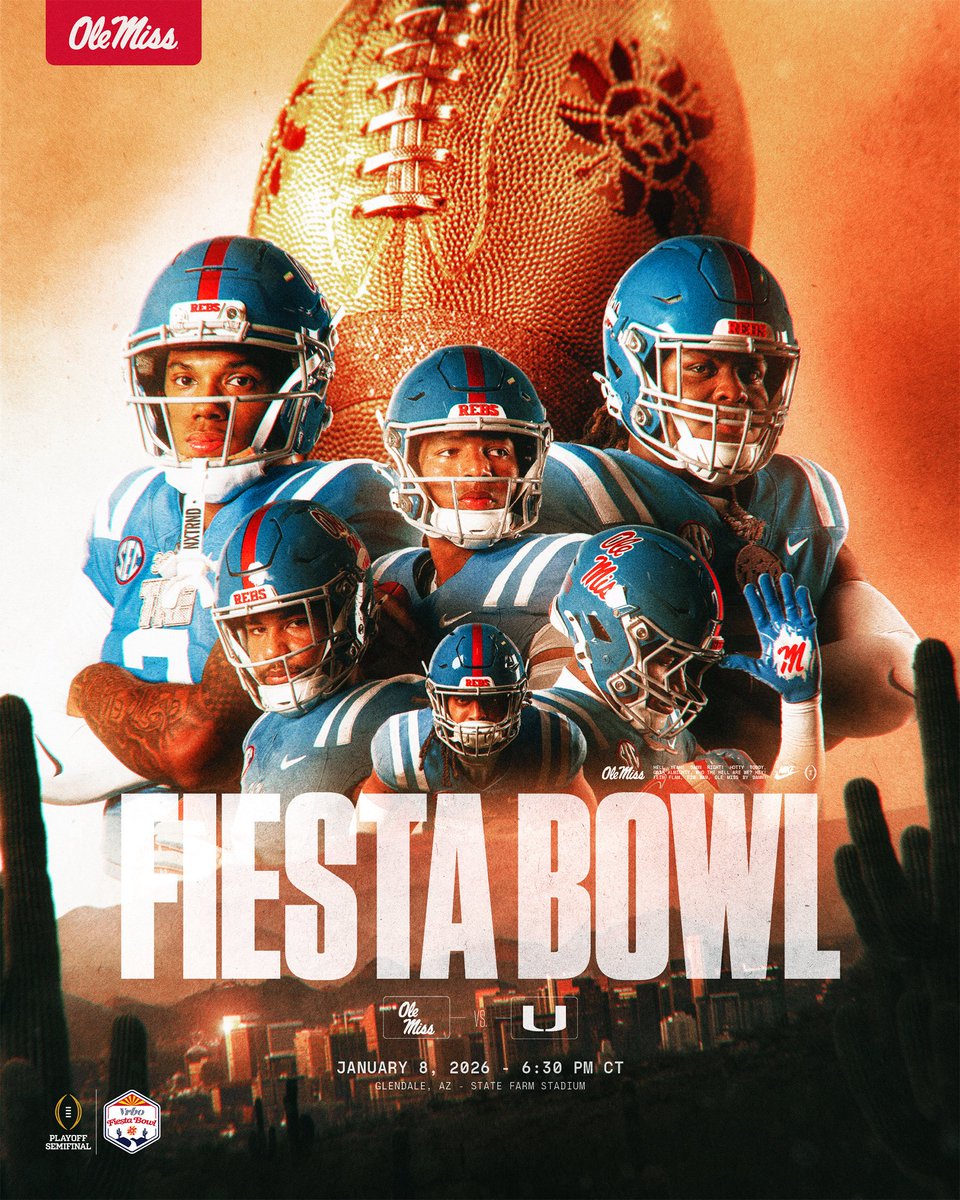 OleMissFB's tweet image. Headed to the desert 🌵🏜️

#FiestaBowl x #HottyToddy