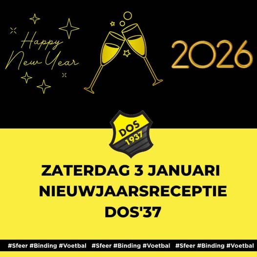 💛MATCHDAY 🖤

Vandaag speelt 💛DOS’37 JO19-1 🖤 haar nieuwjaarswedstrijd tegen de jeugdkaders DOS’37💛 🖤

📍 Sportpark Het Midden
🕒 13:30 uur | 54e editie 
⚽️ DOS’37
👨‍⚖️ Scheidsrechter Steven Vos
📣 Kom Allen kijken👀

Na afloop om 16:30 uur nieuwjaarsreceptie in de kantine