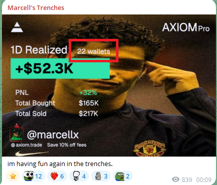 DataC58218's tweet image. Well, here you go. You only know his one public wallet, and bro has 21 more. He successfully made over 50K profits  from his 46K followers in his free TG group 🙂