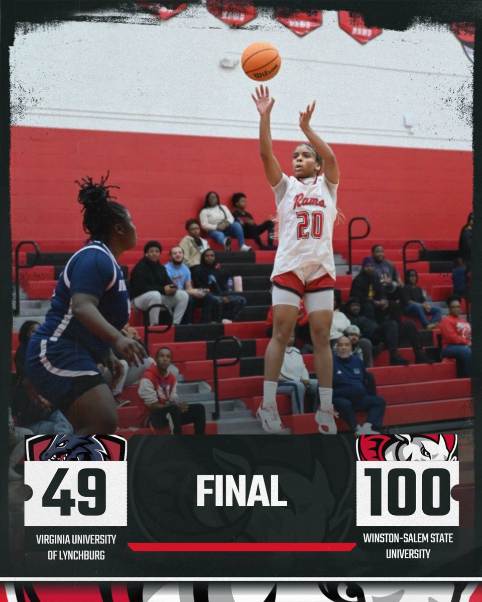 WSSU_Athletics's tweet image. WBB: Final: Rams 100, VUL 49
The Rams will be back in action on Wednesday, Jan 7, hosting Bluefield State at 5:30 p.m.