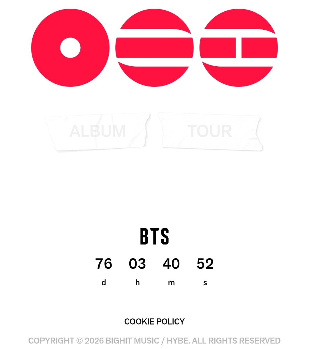 [INFO]📰

¡BigHit lanzó una nueva página web para BTS con la cuenta regresiva del álbum y el tour!

Link oficial: (2026bts.com)

©onlybangtanph | <a href="/BTS_twt/">방탄소년단</a> #BTSARMY